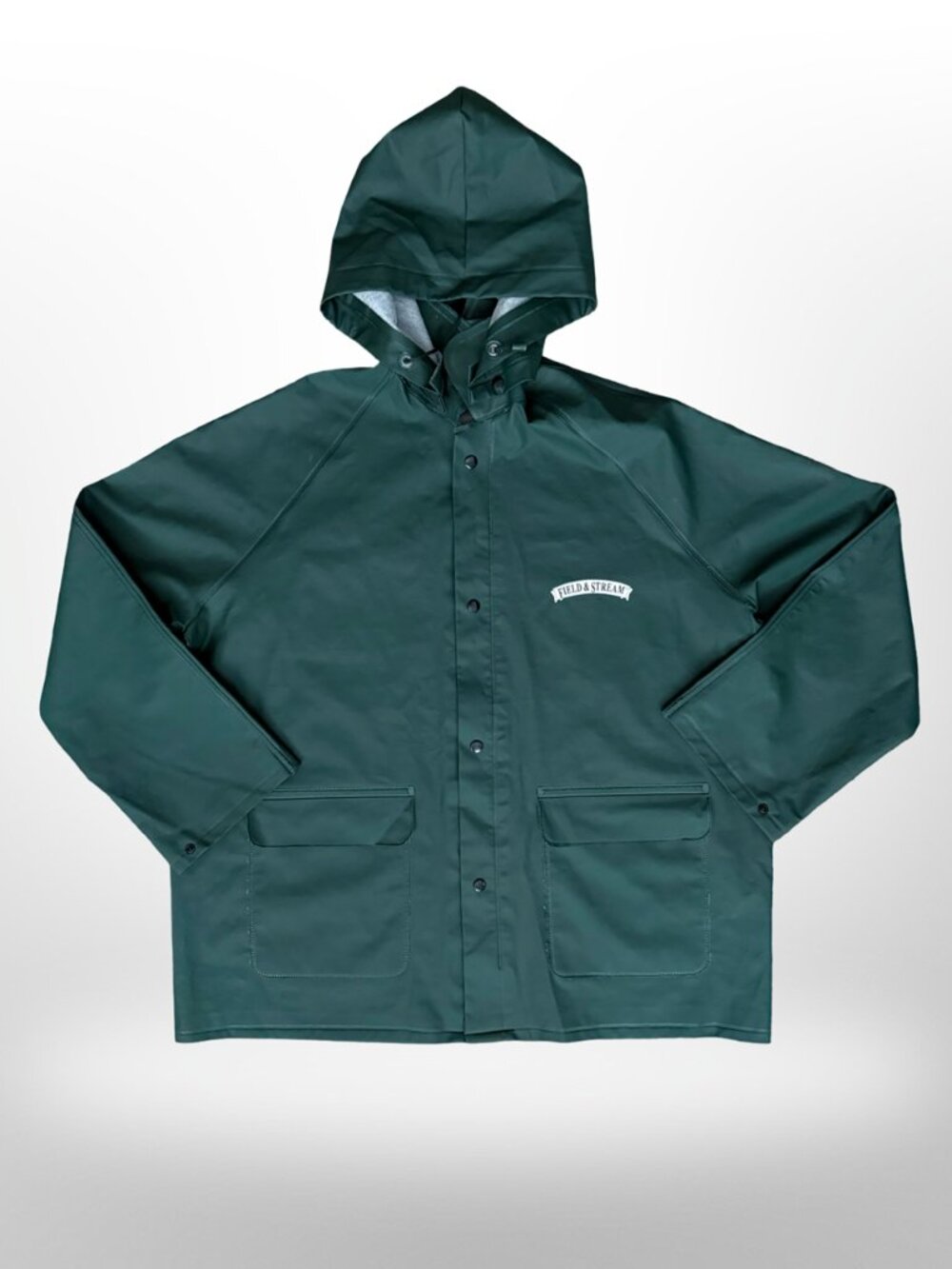 Field & Stream Fisherman Hooded Rain Jacket PVC Vinyl Gorpcore Utility Techwear